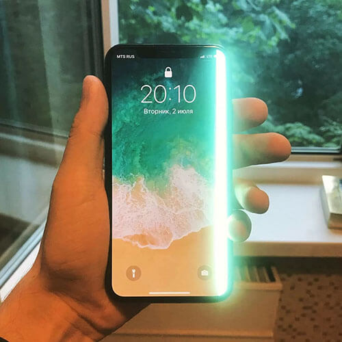Зелёная вертикальная полоса на iPhone X: можно ли восстановить экран